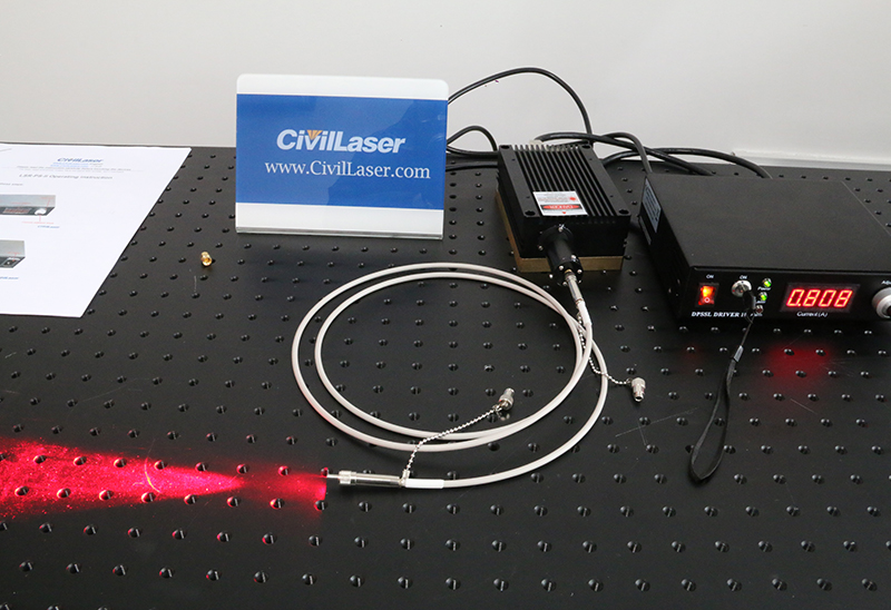 red fiber coupled laser